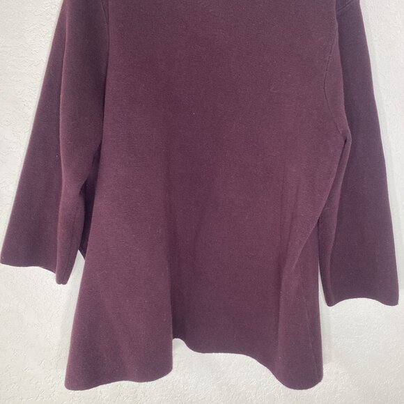Alfani Cardigan Sweater Womens 3X Burgandy Wine Cotton Blend Open Front Plus Siz - Picture 6 of 10